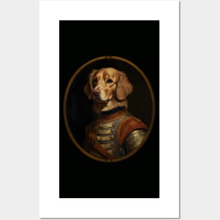 Victorian Noble Golden Retriever - Oil Painting Style Posters and Art